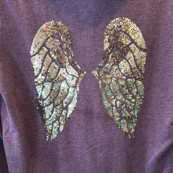 Victoria’s Secret Angel Wings Full Zip Hoodie - Heathered Burgundy - Picture 2 of 6